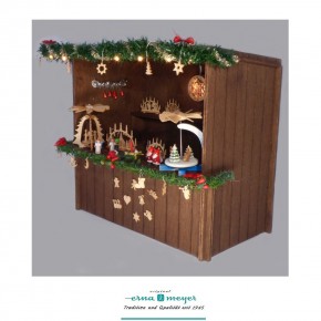 Weihnachtsmarkstand "Holzdekoration" im Maßstab 1:12